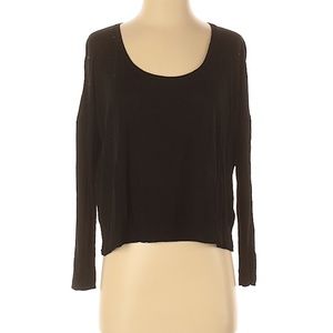 T by Alexander Wang Scoop neck long sleeve black